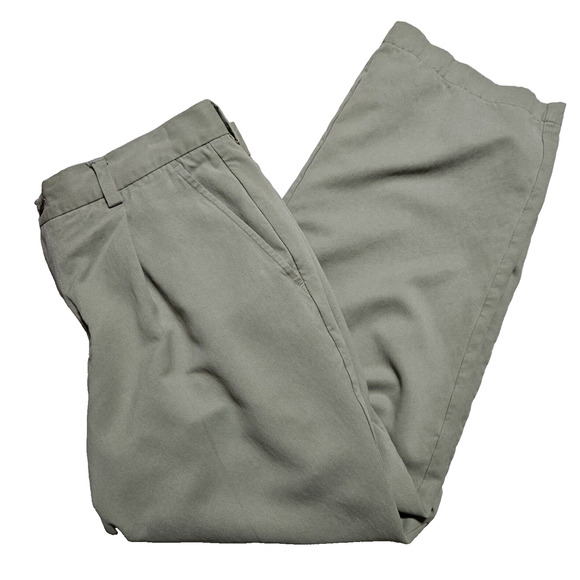 Tommy Bahama Silk Pant Mens 34x24 Green Pleated Dress Casual Chino Relaxed Short - Picture 10 of 10